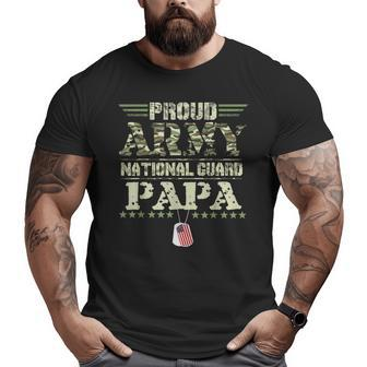 Proud Army National Guard Papa Dog Tags Military Sibling Big and Tall Men T-shirt | Mazezy