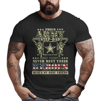 Proud Army Stepdad Memorial Day Veteran Big and Tall Men T-shirt | Mazezy