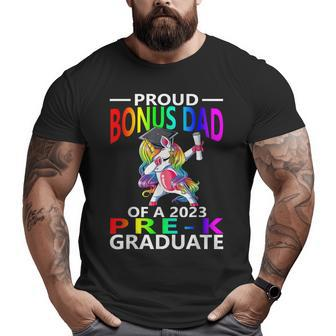 Proud Bonus Dad Of A Class Of 2023 Prek Graduate Unicorn Big and Tall Men T-shirt | Mazezy