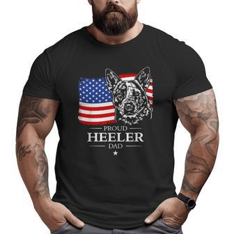 Proud Cattle Dog Heeler Dad American Flag Patriotic Dog Big and Tall Men T-shirt | Mazezy AU