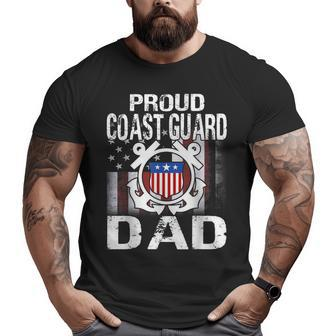 Proud Coast Guard Dad Us Coast Guard Veteran Military Big and Tall Men T-shirt | Mazezy