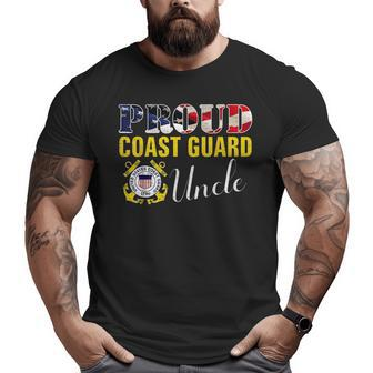 Proud Coast Guard Uncle With American Flag For Veteran Day Veteran Big and Tall Men T-shirt | Mazezy