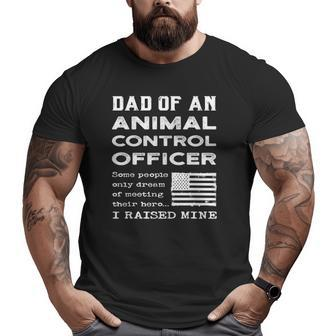 Proud Dad Of An Animal Control Officer Father Usa Flag Papa Big and Tall Men T-shirt | Mazezy