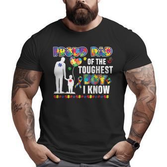 Proud Dad Of The Toughest Boy Autistic Autism Awareness Mens Big and Tall Men T-shirt | Mazezy