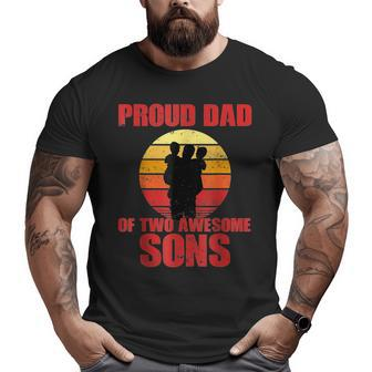 Proud Dad Of Two Awesome Sons Fathers Day Big and Tall Men T-shirt | Mazezy CA