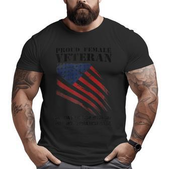 Proud Female Veteran Tees For Independence Day Big and Tall Men T-shirt | Mazezy UK