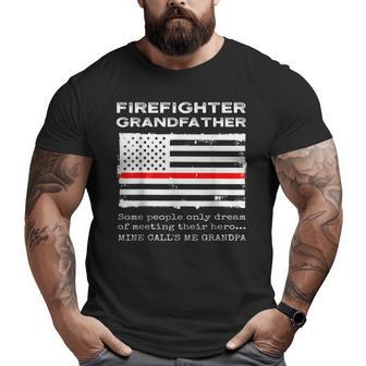 Proud Firefighter Grandfather Fireman Grandpa Big and Tall Men T-shirt | Mazezy