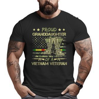 Proud Granddaughter Of A Vietnam Veteran Camouflage Flag Big and Tall Men T-shirt | Mazezy