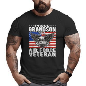 Proud Grandson Of An Air Force Veteran Patriotic Military Big and Tall Men T-shirt | Mazezy