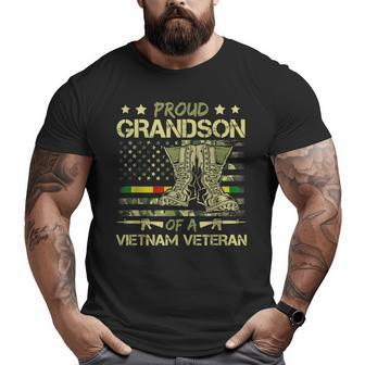 Proud Grandson Of A Vietnam Veteran American Flag Big and Tall Men T-shirt | Mazezy