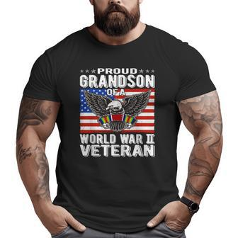 Proud Grandson Of A World War 2 Veteran Patriotic Ww2 Big and Tall Men T-shirt | Mazezy