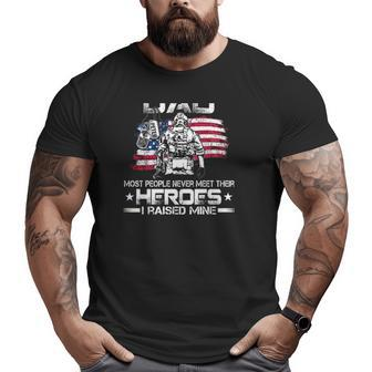 Proud Marine Dad Most People Never Meet Their Heroes I Raised Mine American Flag Big and Tall Men T-shirt | Mazezy