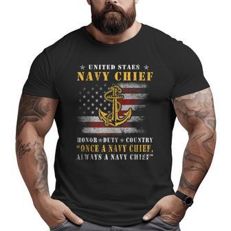Proud Once A Navy Chief Always A Navy Chief Veteran Big and Tall Men T-shirt | Mazezy