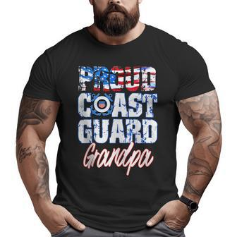 Proud Patriotic Usa Coast Guard Grandpa Usa Flag Men Grandpa Big and Tall Men T-shirt | Mazezy