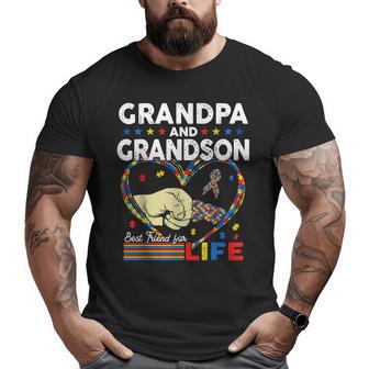 Proud Support Autism Grandpa And Grandson Autism Awareness Big and Tall Men T-shirt | Mazezy