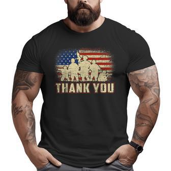 Proud Thank You American Us Flag Military Veteran Day Big and Tall Men T-shirt | Mazezy UK