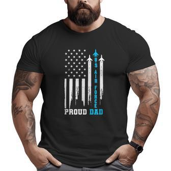 Proud Us Air Force Dad Rocket America Flag Father's Day Big and Tall Men T-shirt | Mazezy