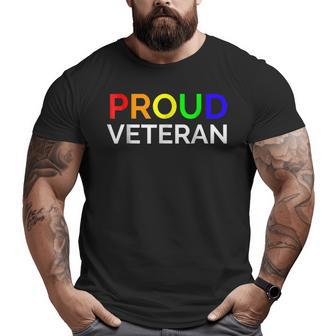 Proud Veteran Lgbtq Pride Veterans Day Tshirt Big and Tall Men T-shirt | Mazezy