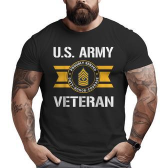 Proudly Served Us Army Veteran E8 First Sergeant Big and Tall Men T-shirt | Mazezy