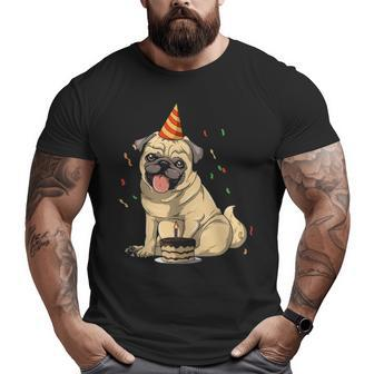 Pug Birthday Pug Birthday Party Pug Theme Big and Tall Men T-shirt | Mazezy