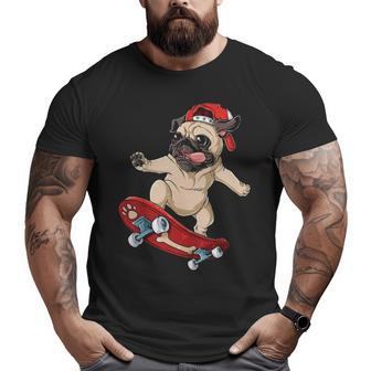 Pug Skateboard Dog Puppy Skater Skateboarding Big and Tall Men T-shirt | Mazezy DE