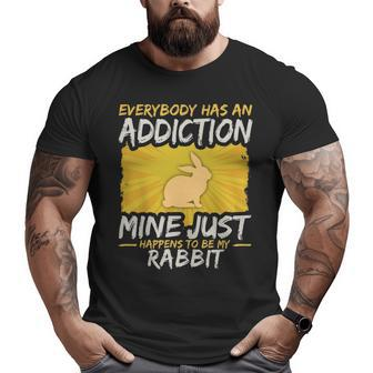 Rabbit Addiction Farm Animal Lover Big and Tall Men T-shirt | Mazezy