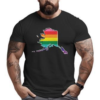 Rainbow Alaskan Gay Pride Flag Vintage Big and Tall Men T-shirt | Mazezy UK