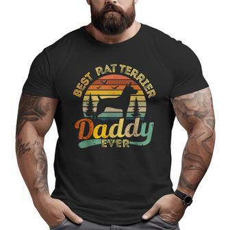 Rat Terrier Dad Best Daddy Dog Lover Retro Vintage Big and Tall Men T-shirt | Mazezy