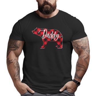 Red Buffalo Plaid Daddy Bear Matching Family Christmas Pj Big and Tall Men T-shirt | Mazezy