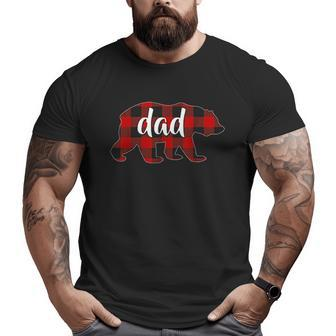 Red Plaid Dad Buffalo Big and Tall Men T-shirt | Mazezy