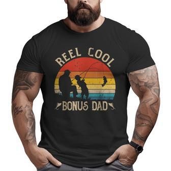 Reel Cool Bonus Dad Fishing Fathers Day Big and Tall Men T-shirt | Mazezy