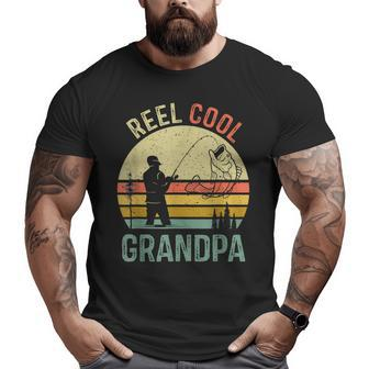 Reel Cool Grandpa Fisherman Daddy Father's Day Fishing Big and Tall Men T-shirt | Mazezy