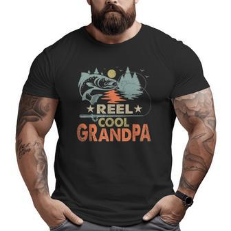 Reel Cool Grandpa Fishing Lover Vintage Father's Day Big and Tall Men T-shirt | Mazezy
