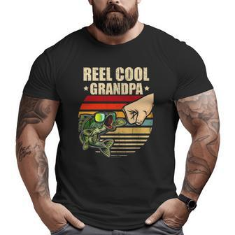 Reel Cool Grandpa Retro Fishing Father's Day Fist Bump Big and Tall Men T-shirt | Mazezy
