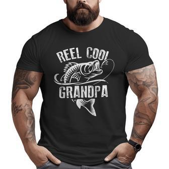 Reel Cool Grandpa Vintage Fishing Grandpa Fisherman Big and Tall Men T-shirt | Mazezy
