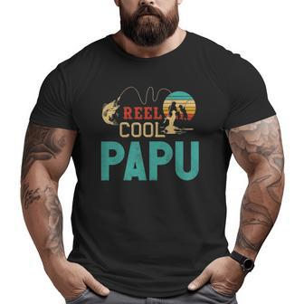Reel Cool Papu Vintage Fishing Rod Fisherman Papu Big and Tall Men T-shirt | Mazezy AU
