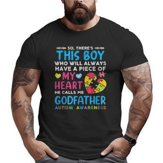 There's This Boy He Calls Me Godfather Autism Awareness Big and Tall Men T-shirt | Mazezy