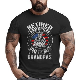 Retired Firefighter Grandpa T Fireman Retirement Big and Tall Men T-shirt | Mazezy