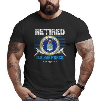 Retired Us Air Force Veteran Retirement Big and Tall Men T-shirt | Mazezy
