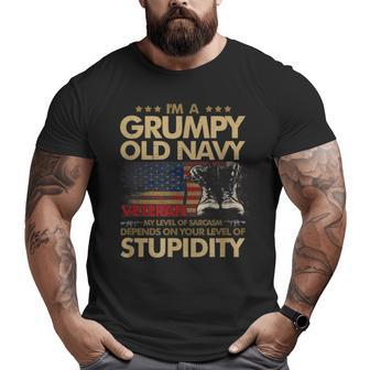 Retirement Grumpy Old Veteran Pride Navy Sarcasm Big and Tall Men T-shirt | Mazezy