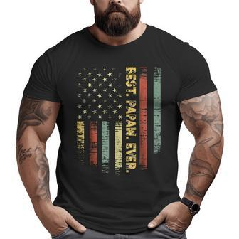 Retro Best Papaw Ever Vintage American Flag T For Dad Big and Tall Men T-shirt | Mazezy