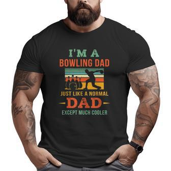 Retro Bowling Lover Dad Cool Bowler Father Vintage Big and Tall Men T-shirt | Mazezy