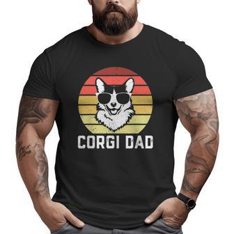 Retro Corgi Dad Pembroke Welsh Corgi Dog Dad Big and Tall Men T-shirt | Mazezy