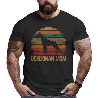 Retro Doberman Mom Dog Mother Pet Pinschers Dobie Mama Big and Tall Men T-shirt | Mazezy