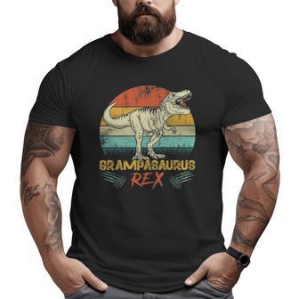 Retro Fathers Day Grampasaurus Dinosaurus Family Big and Tall Men T-shirt | Mazezy