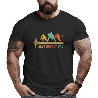Retro Hockey Dad Best Hockey Dad Big and Tall Men T-shirt | Mazezy