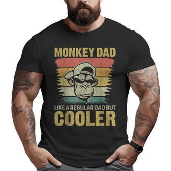 Retro Monkeys Father Men Animal Monkey Dad Big and Tall Men T-shirt | Mazezy