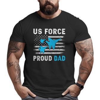 Retro Proud Us Air Force Dad American Flag Father's Day Men Big and Tall Men T-shirt | Mazezy