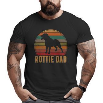 Retro Rottweiler Dad Rott Dog Owner Pet Rottie Father Big and Tall Men T-shirt | Mazezy