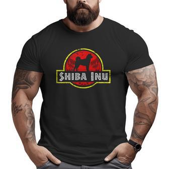 Retro Shiba Inu Dad Vintage Dog Father Pet Dog Papa Big and Tall Men T-shirt | Mazezy